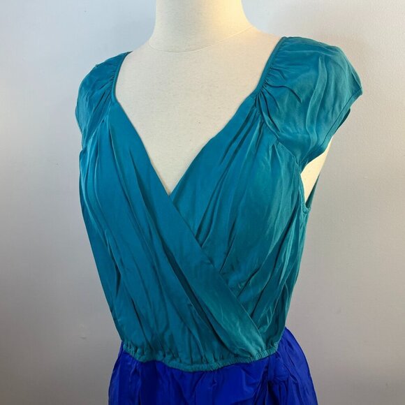 Charlie Jade Women's Turquoise Blue 100% silk dress - Size Small - NWT - Picture 3 of 5